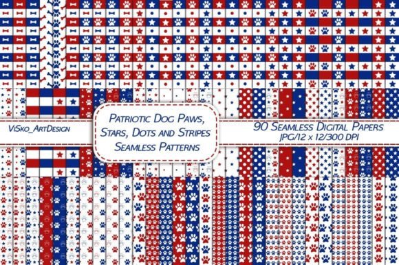 4th of July Patterns Set: Seamless Digital Design for Patriotic Creativity Across Industries