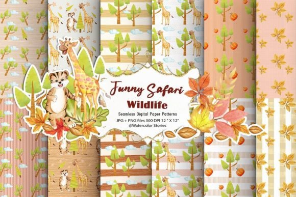 Funny Safari Wildlife Patterns: Playful, Print-Ready Watercolor Designs for Real Creative Projects