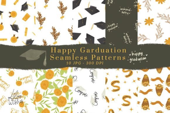 Happy Graduation Seamless Patterns