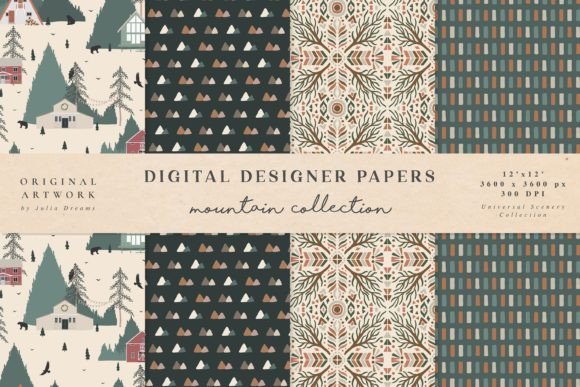 Mountain Forest Seamless Patterns
