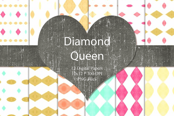 Pastel White Cute Diamond Patterns