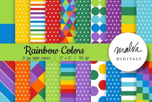 Rainbow Colors Geometric Patterns