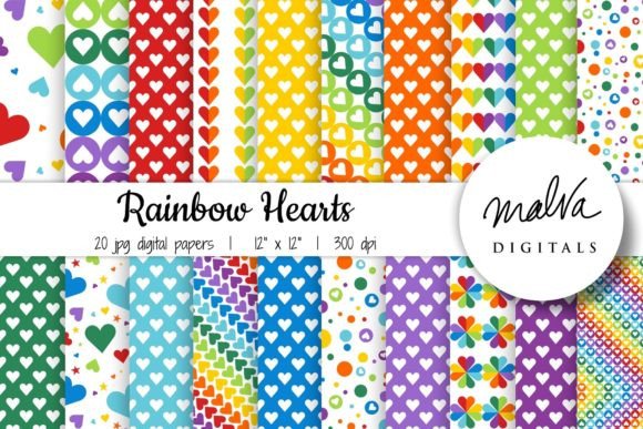 Rainbow Hearts Patterns