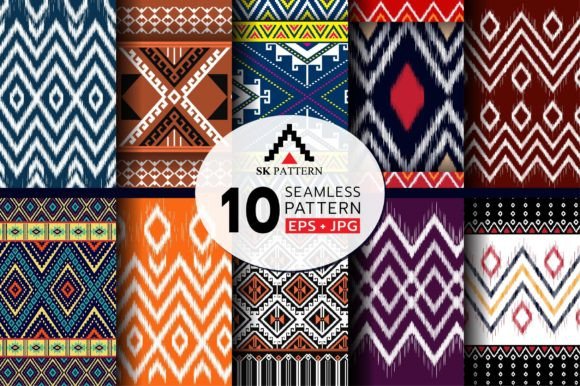 Seamless Patterns Ethnic Embroidery Set: Versatile, High-Resolution Designs for Creative Projects