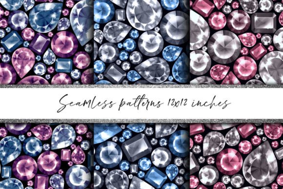 Seamless Patterns of Gemstones