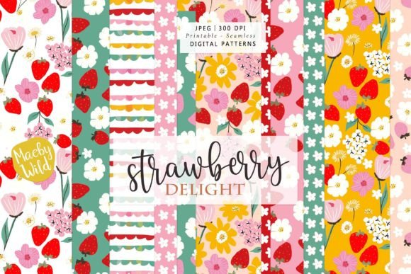 Strawberry Delight Seamless Patterns