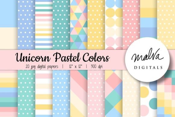 Unicorn Pastel Geometric Patterns: A Versatile Design Resource for Creative Professionals and Educators