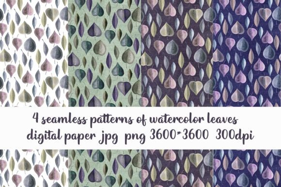Vintage Seamless Patterns: Leaves