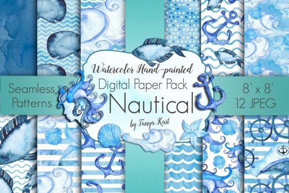Watercolor Nautical Patterns